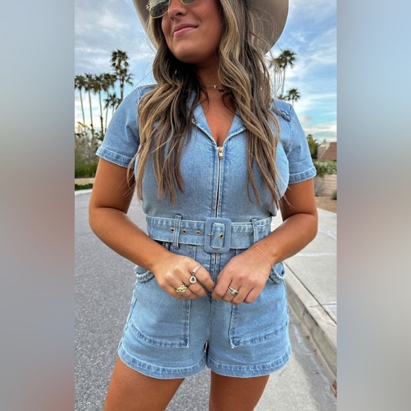 SHOW ME YOUR MUMU Outlaw Romper In Light Tide - Picture 6 of 9